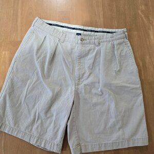 Polo Ralph Lauren Men's Pleated Chino Style Shorts Light Beige Cotton Size 36